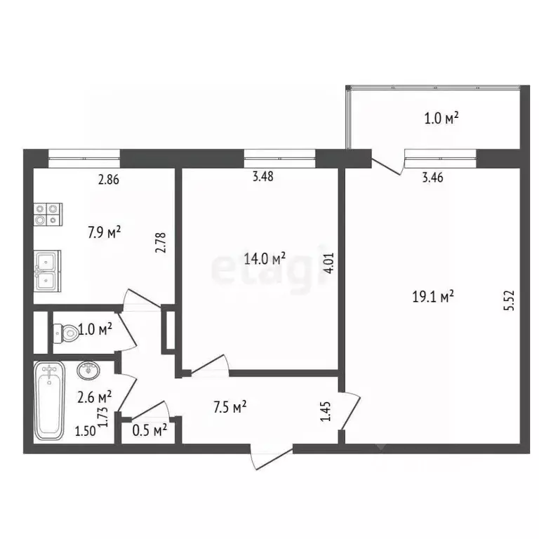 2-к кв. Мордовия, Саранск Севастопольская ул., 35 (53.0 м) - Фото 2