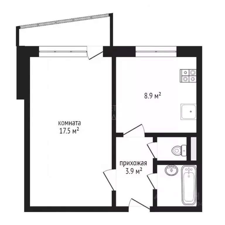 1-к кв. Тюменская область, Тюмень 6-й мкр, ул. Валерии Гнаровской, 5 ... - Фото 2