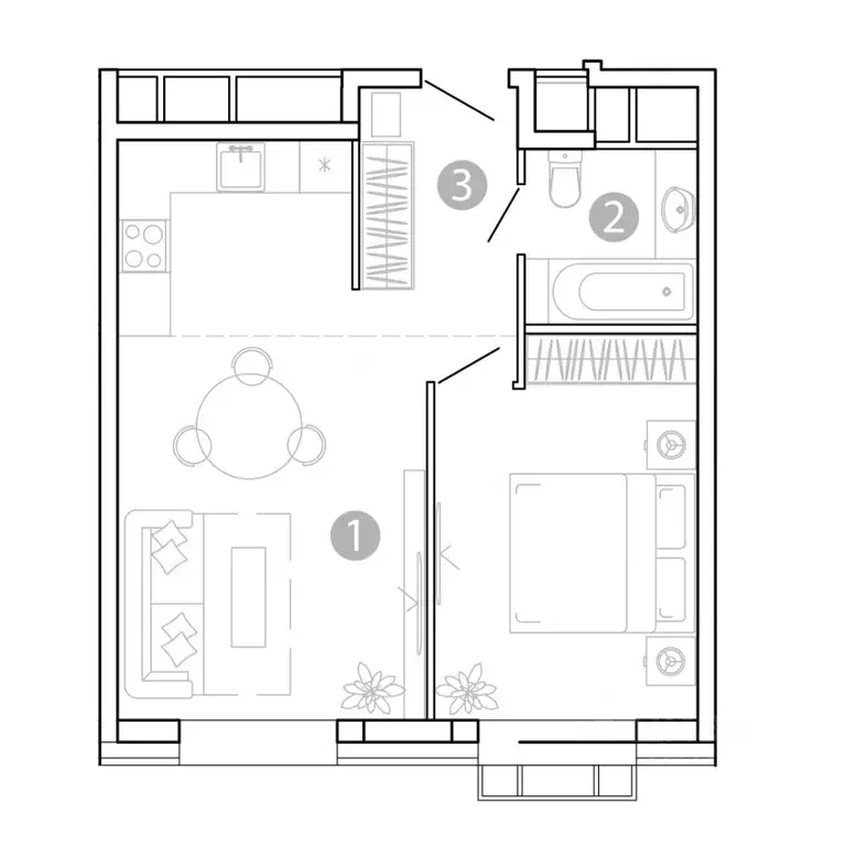 1-к кв. Забайкальский край, Чита 1-я Коллективная ул., 6 СТР (43.5 м) - Фото 1