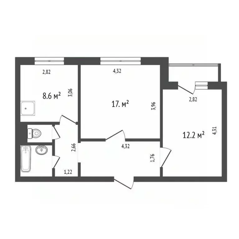 2-к кв. Красноярский край, Красноярск 9 Мая ул., 44А (52.9 м) - Фото 2