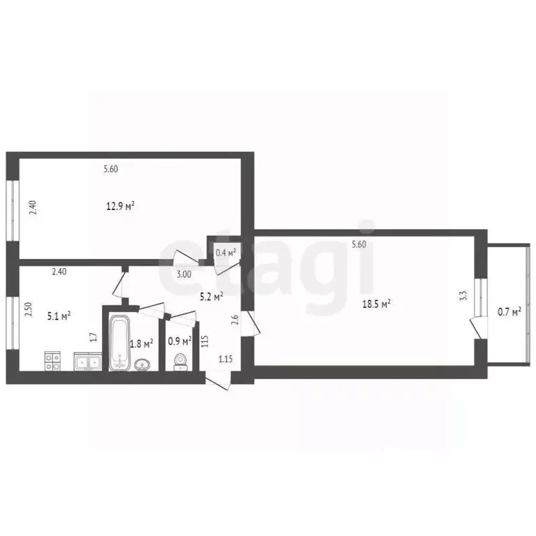 2-к кв. Мордовия, Саранск просп. 50 лет Октября, 4 (44.0 м) - Фото 2