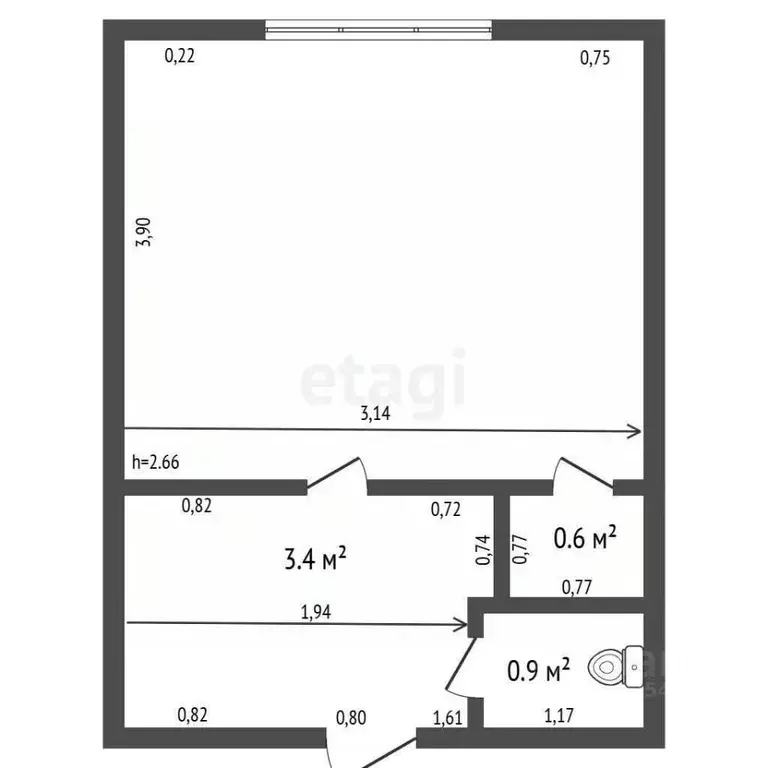 Студия Владимирская область, Ковров Сосновая ул., 15/2 (17.8 м) - Фото 2