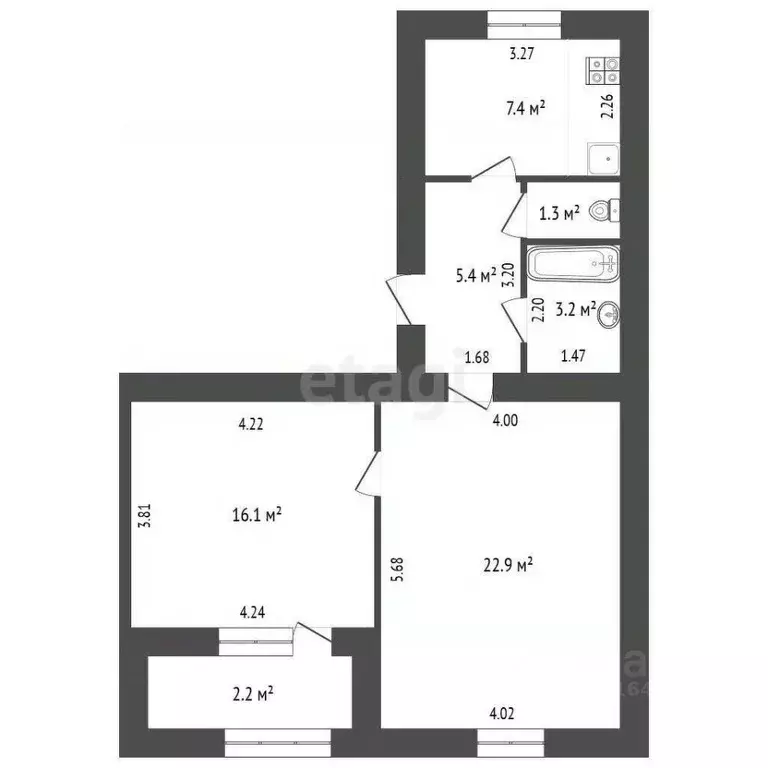 2-к кв. Крым, Феодосия ул. Ленина, 5 (56.3 м) - Фото 1