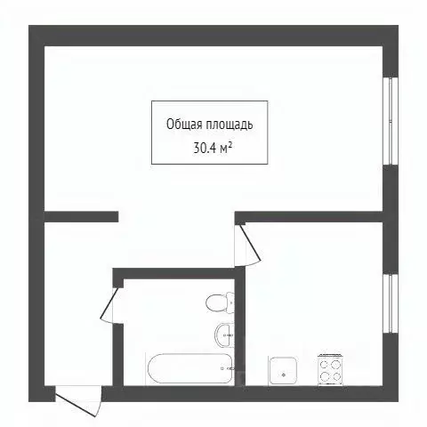 1-к кв. Томская область, Томск Железнодорожная ул., 9 (30.0 м) - Фото 2