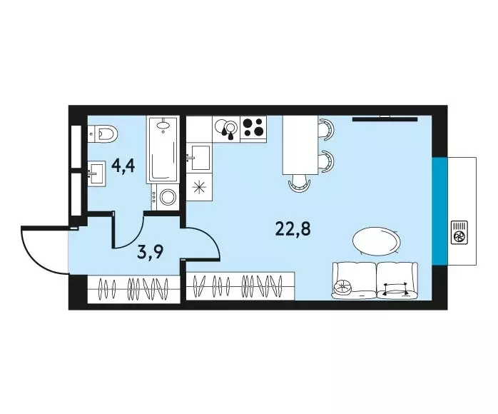 1-комнатная квартира: Пермь, улица Пушкина, 91 (31.1 м) - Фото 0
