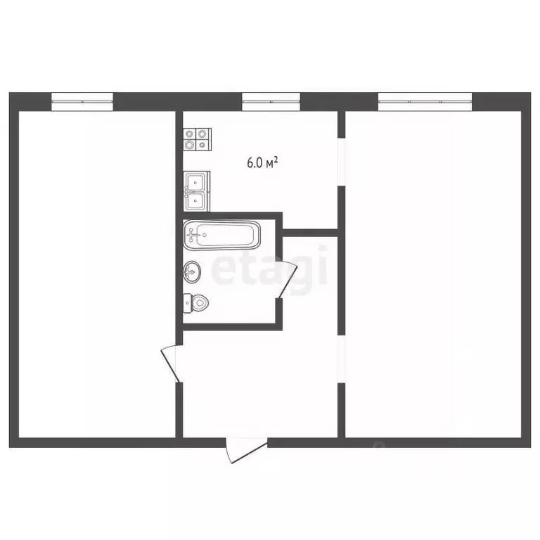 2-к кв. Вологодская область, Вологда ул. Ветошкина, 113А (44.8 м) - Фото 1