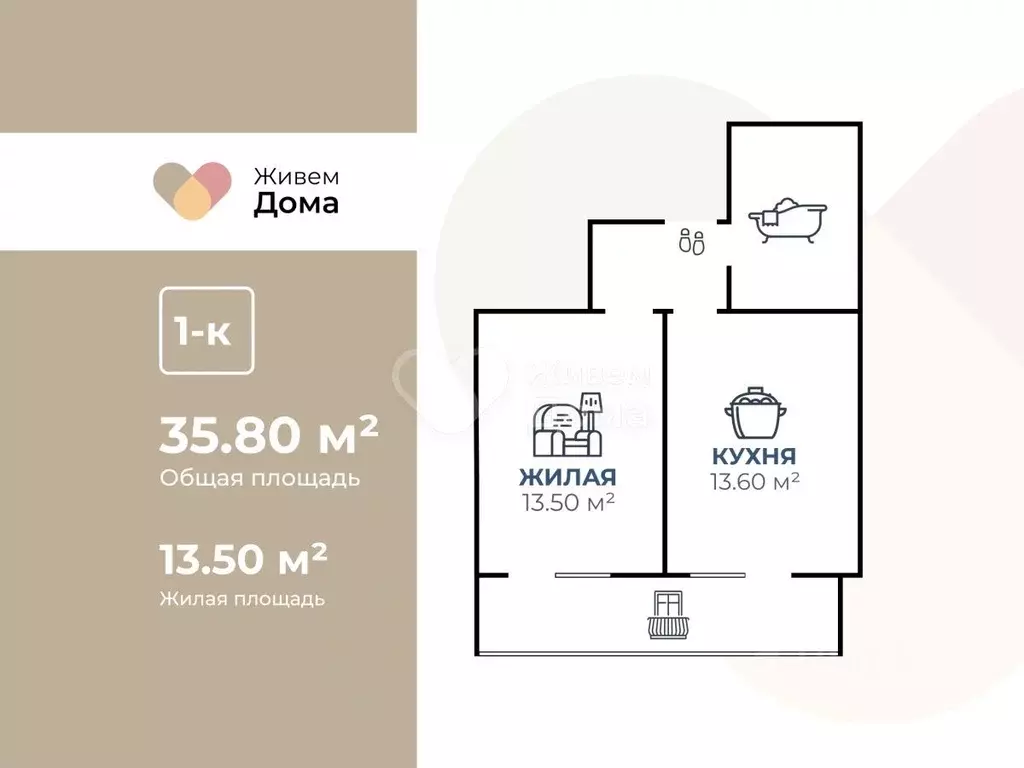 1-к кв. Волгоградская область, Волгоград Ангарская ул., 7 (35.8 м) - Фото 1