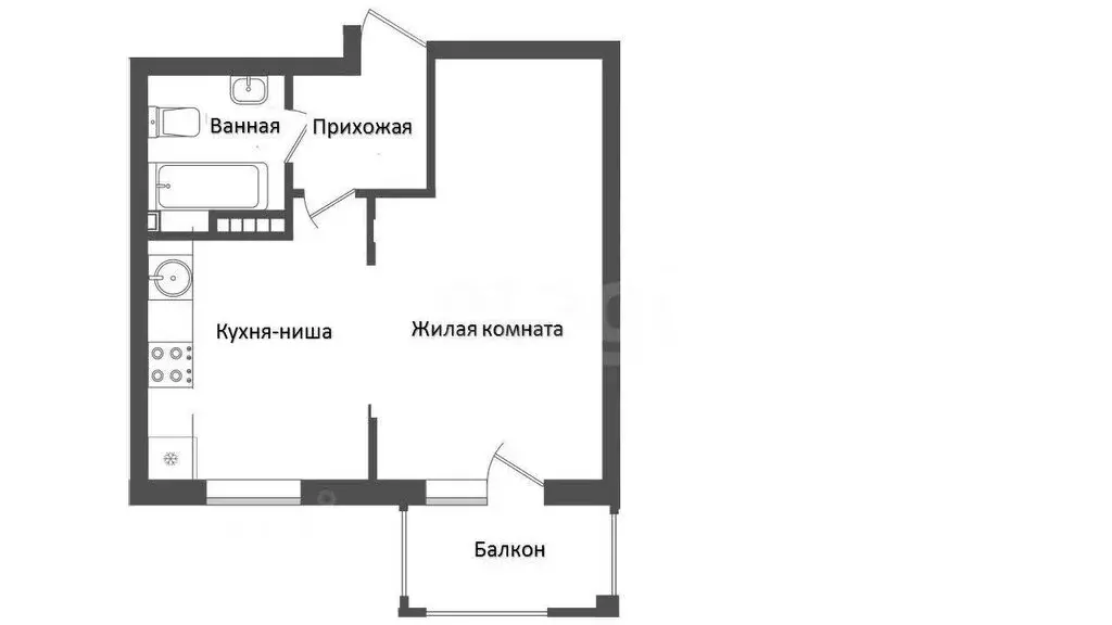 Квартира-студия: Краснодар, Лиссабонская улица, 80к1 (31.8 м) - Фото 1