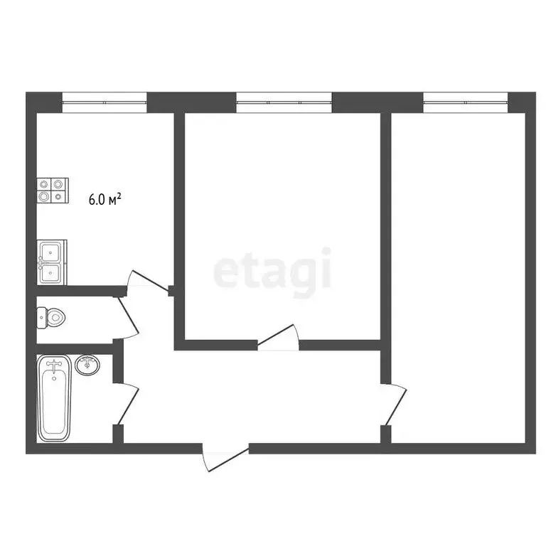 2-комнатная квартира: Пласт, улица Строителей, 11 (44.4 м) - Фото 1