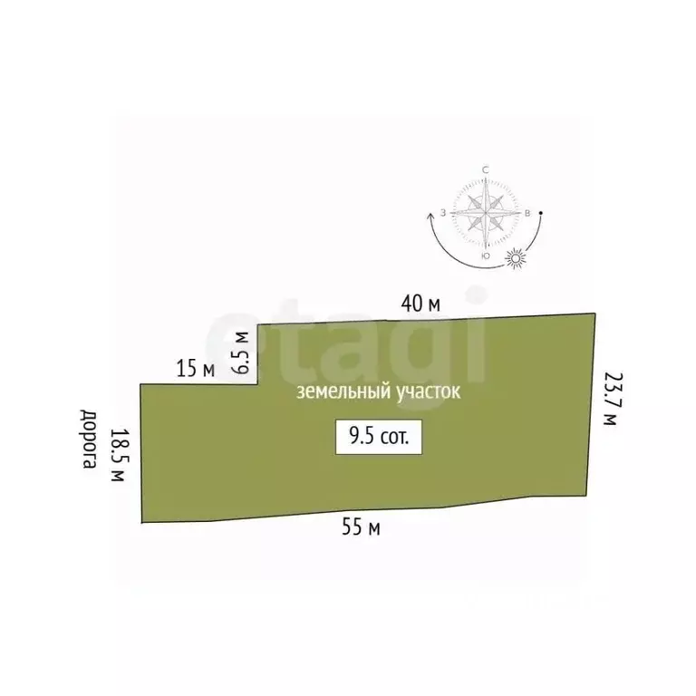 Участок в Тюменская область, Тюмень Зарека мкр, ул. Заозерная, 61 (9.5 ... - Фото 2