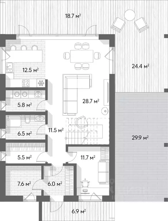 Дом в Ленинградская область, Выборгский район, Первомайское с/пос, ... - Фото 2