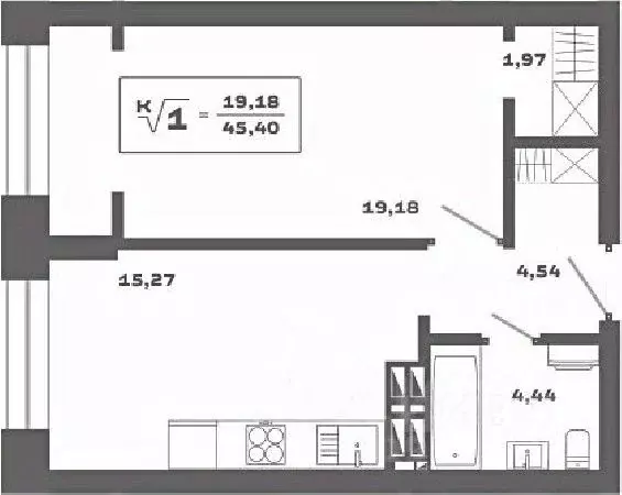 1-к кв. Новосибирская область, Новосибирск Аэропорт мкр,  (45.4 м) - Фото 0