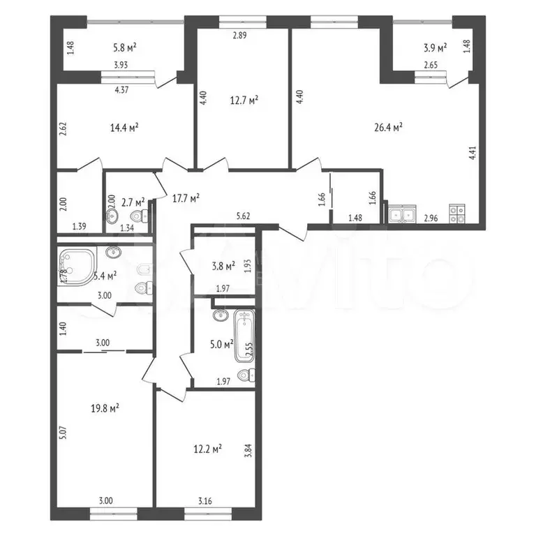 4-к. квартира, 120 м, 10/23 эт. - Фото 0