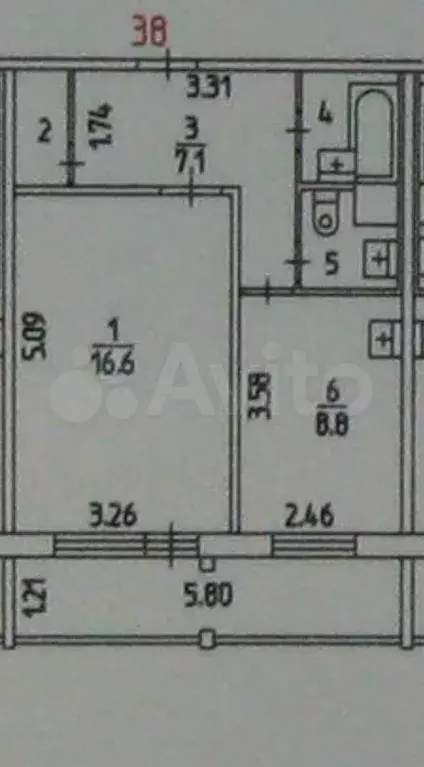 1-к. квартира, 38,2 м, 8/10 эт. - Фото 0
