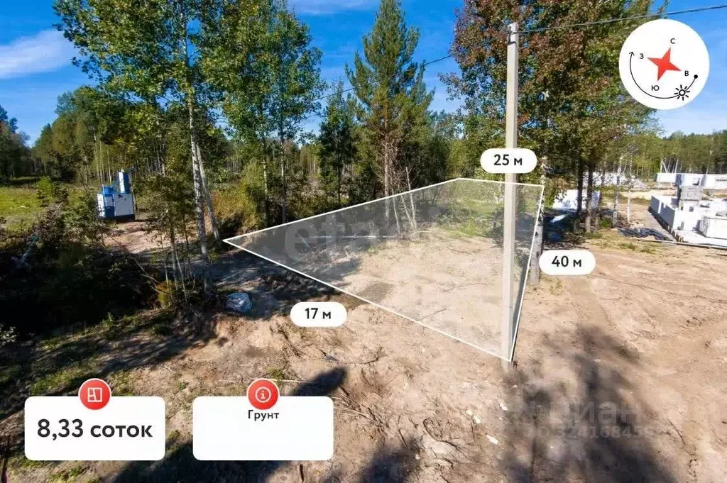 Участок в Тюменская область, Нижнетавдинский муниципальный округ, с. ... - Фото 1