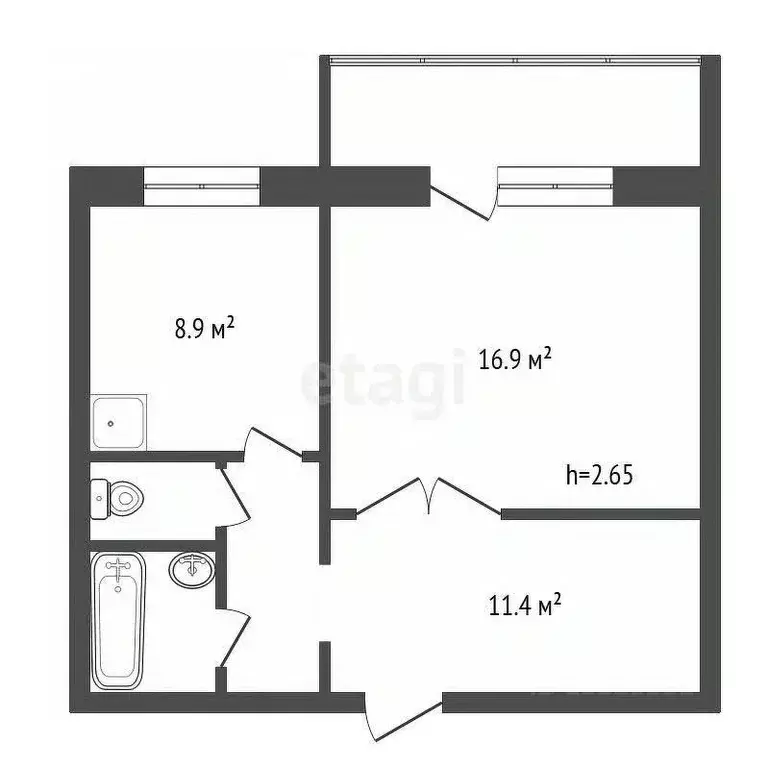 1-к кв. Красноярский край, Красноярск Ястынская ул., 13 (42.0 м) - Фото 2