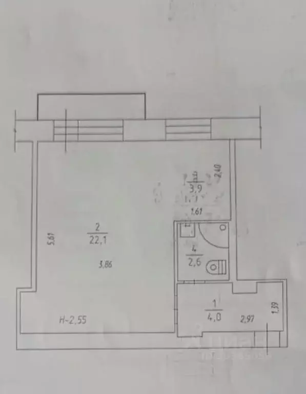 1-к кв. Кемеровская область, Прокопьевск ул. Мартехова, 1 (32.6 м) - Фото 2