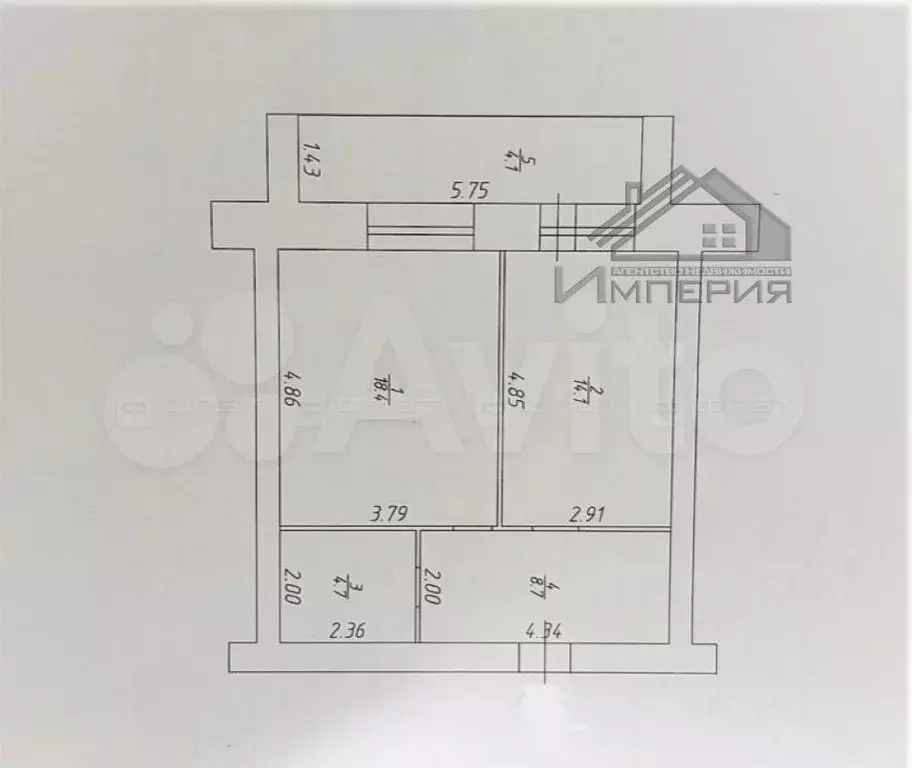 1-к. квартира, 50 м, 4/10 эт. - Фото 0