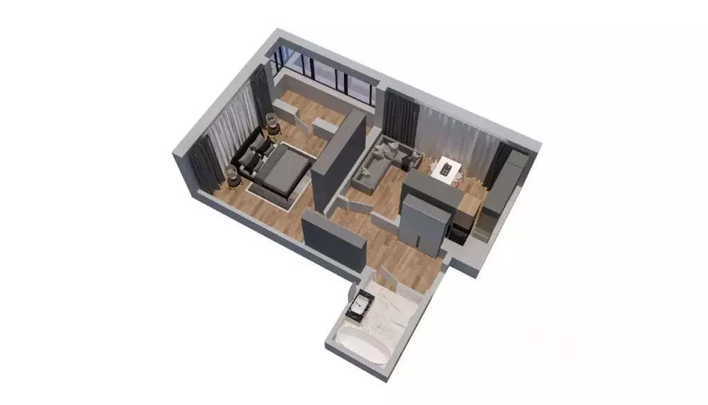 1-к кв. Ростовская область, Батайск ул. Ушинского, 27Ак3 (42.2 м) - Фото 2