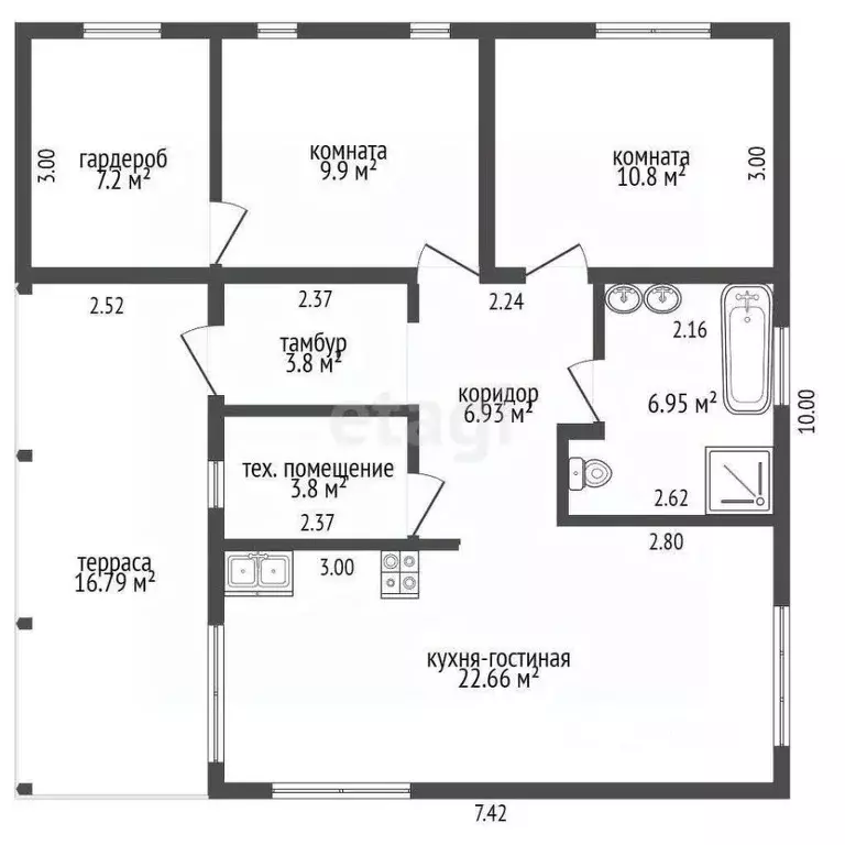 Дом в Краснодарский край, Новороссийск городской округ, с. Мысхако ул. ... - Фото 2