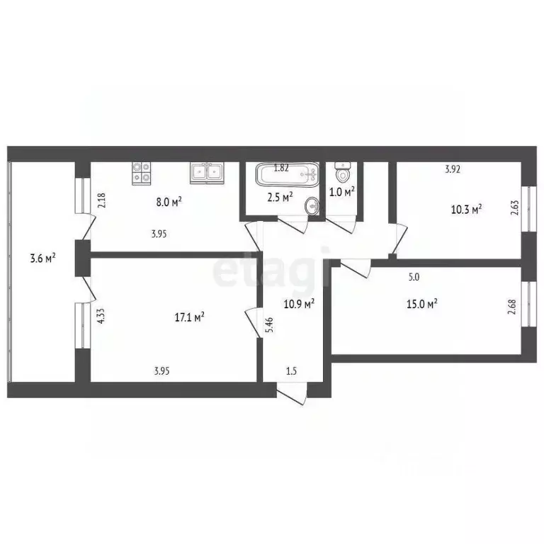 3-к кв. Башкортостан, Ишимбайский район, с. Петровское ул. ... - Фото 2