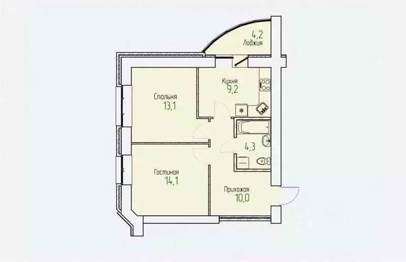 2-к кв. Кировская область, Киров Завода ОЦМ мкр,  (53.3 м) - Фото 0