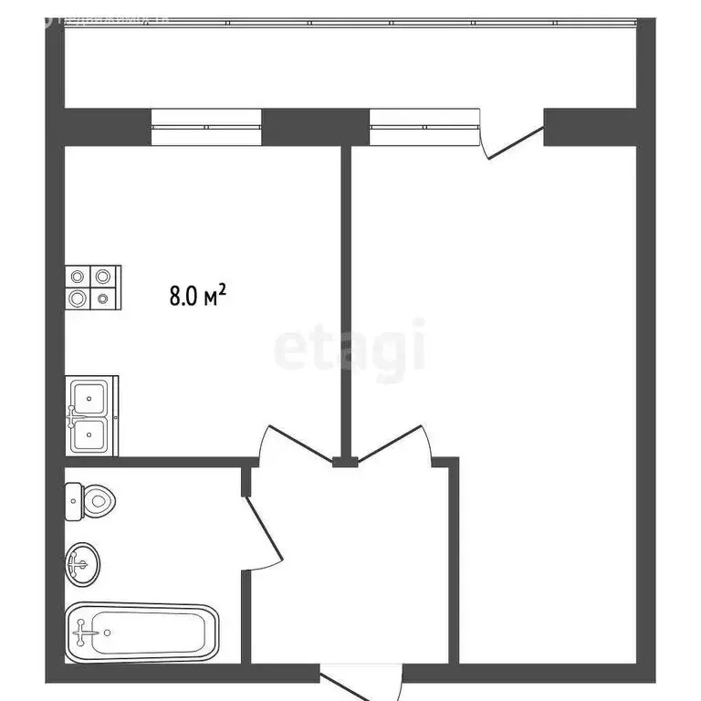 1-комнатная квартира: Набережные Челны, проспект Чулман, 8 (40.5 м) - Фото 1