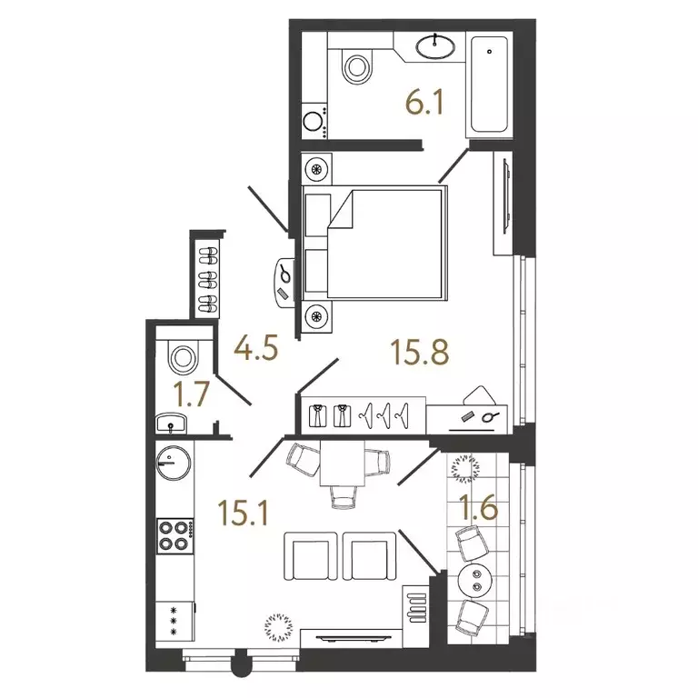 1-к кв. Санкт-Петербург Миргородская ул., 1 (43.2 м) - Фото 0