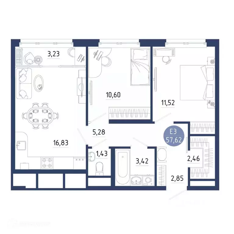 2-к кв. Рязанская область, Рязанский муниципальный округ, с. Дядьково ... - Фото 2