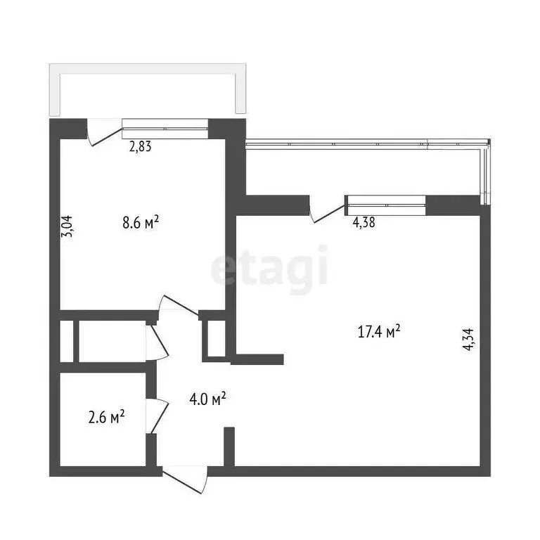 1-комнатная квартира: Кемерово, Октябрьский проспект, 36А (34.1 м) - Фото 1