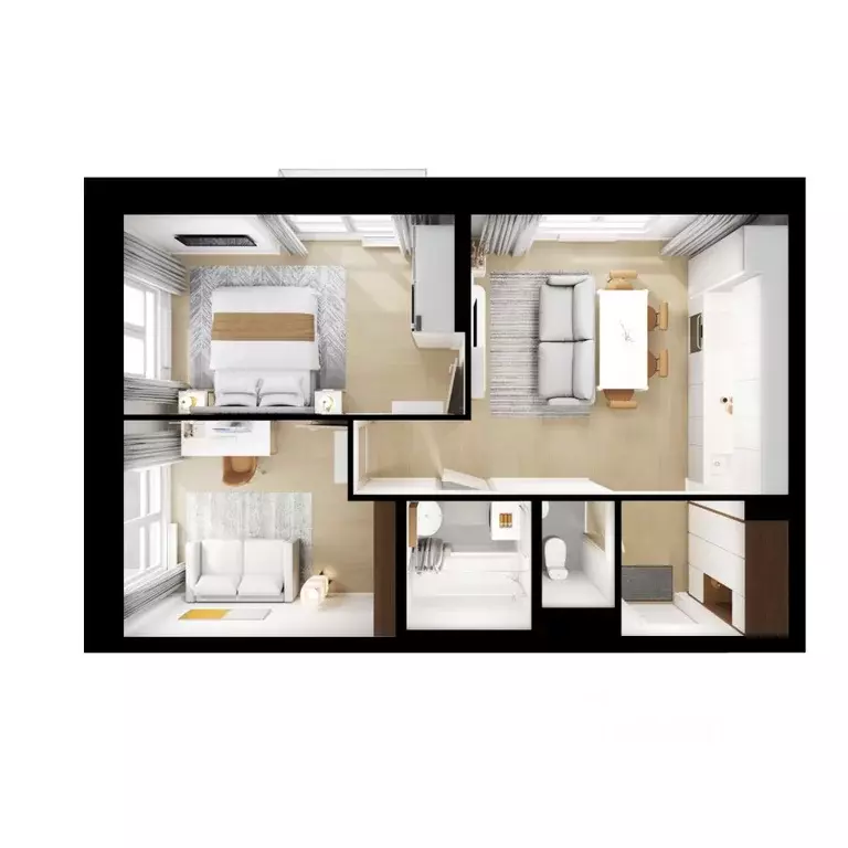 2-к кв. Московская область, Мытищи Яуза Парк жилой комплекс, к9 (51.6 ... - Фото 2