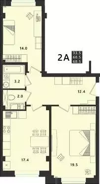 2-к кв. Псковская область, Псковский район, Завеличенская волость, д. ... - Фото 1