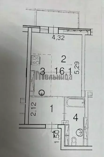Студия Волгоградская область, Волгоград Гомельская ул., 7 (39.0 м) - Фото 2