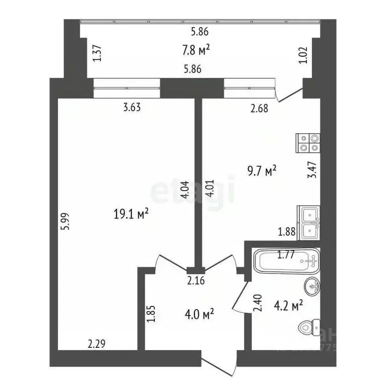 1-к кв. Саха (Якутия), Якутск ул. Жорницкого, 7/28 (37.0 м) - Фото 2