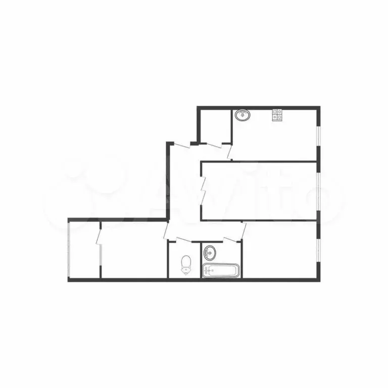 3-к. квартира, 62,9 м, 5/5 эт. - Фото 0