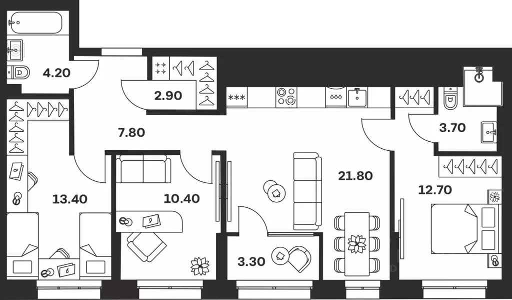 3-к кв. Тульская область, Тула ул. Михеева, 9А (80.2 м) - Фото 1