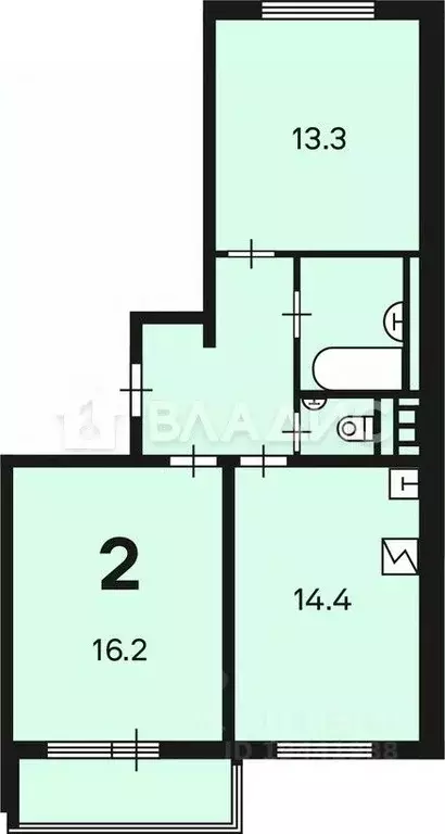 2-к кв. Москва ул. Кварцевая, 5к2 (56.0 м) - Фото 2