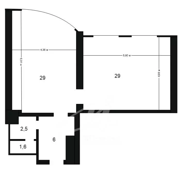 3-комнатная квартира: Москва, Ленинский проспект, 111к1 (69.5 м) - Фото 2