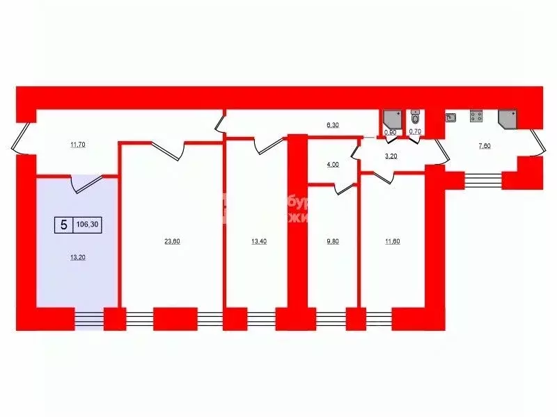 Комната Санкт-Петербург ул. Ломоносова, 16 (13.2 м) - Фото 1