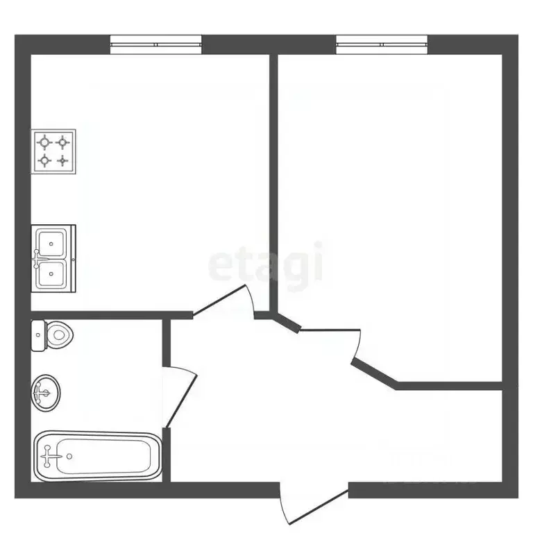 Студия Санкт-Петербург ул. Савушкина, 104 (38.0 м) - Фото 1