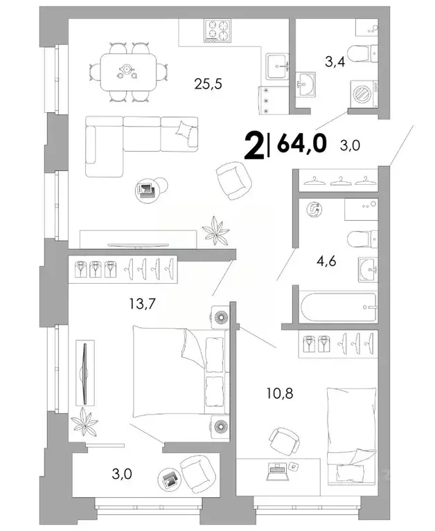 2-к кв. Владимирская область, Владимир Октябрьский военный городок,  ... - Фото 1
