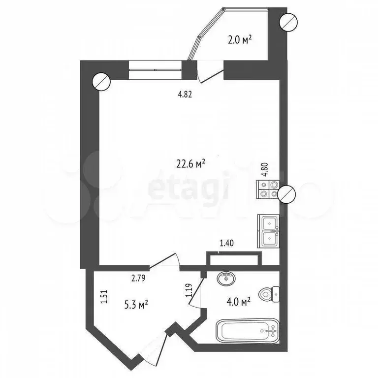 Квартира-студия, 29,5 м, 11/15 эт. - Фото 0