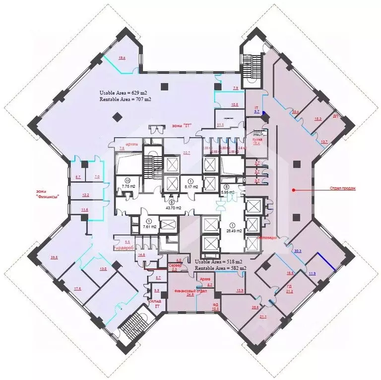 Помещение свободного назначения в Москва Павелецкая пл., 2С2 (582 м) - Фото 2