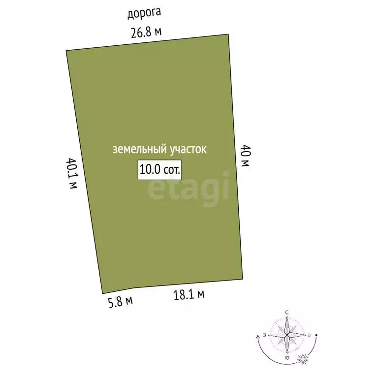 Участок в деревня Большево, Сенная улица (10 м) - Фото 1