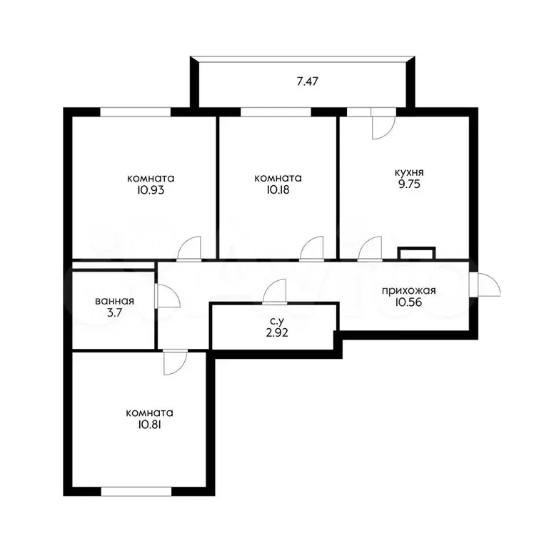 3-к. квартира, 65 м, 5/10 эт. - Фото 0