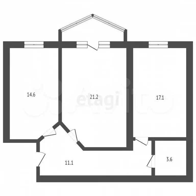 2-к. квартира, 65,1 м, 6/9 эт. - Фото 0