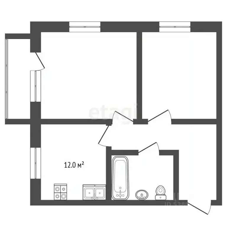 2-к кв. Ростовская область, Ростов-на-Дону Травяная ул., 30/36Б (65.0 ... - Фото 2