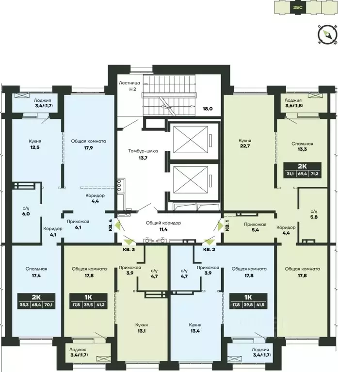 1-к кв. Новосибирская область, Новосибирск Гренландия жилой комплекс ... - Фото 2