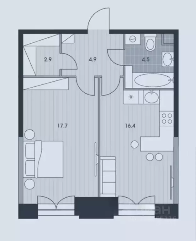 2-к кв. Москва ул. Архитектора Власова, 71к2 (46.0 м) - Фото 0