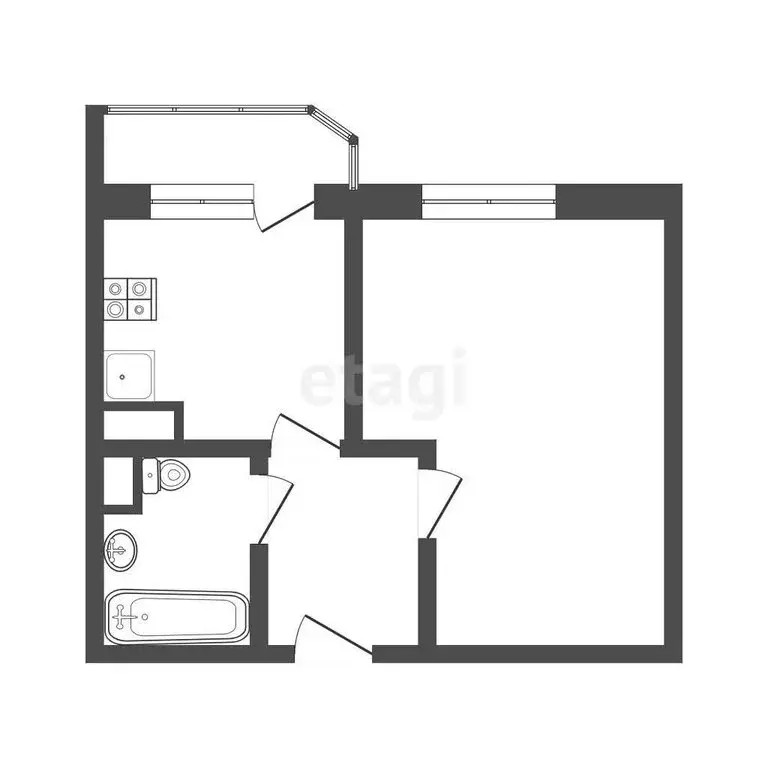 1-комнатная квартира: посёлок городского типа Некрасовский, микрорайон ... - Фото 1